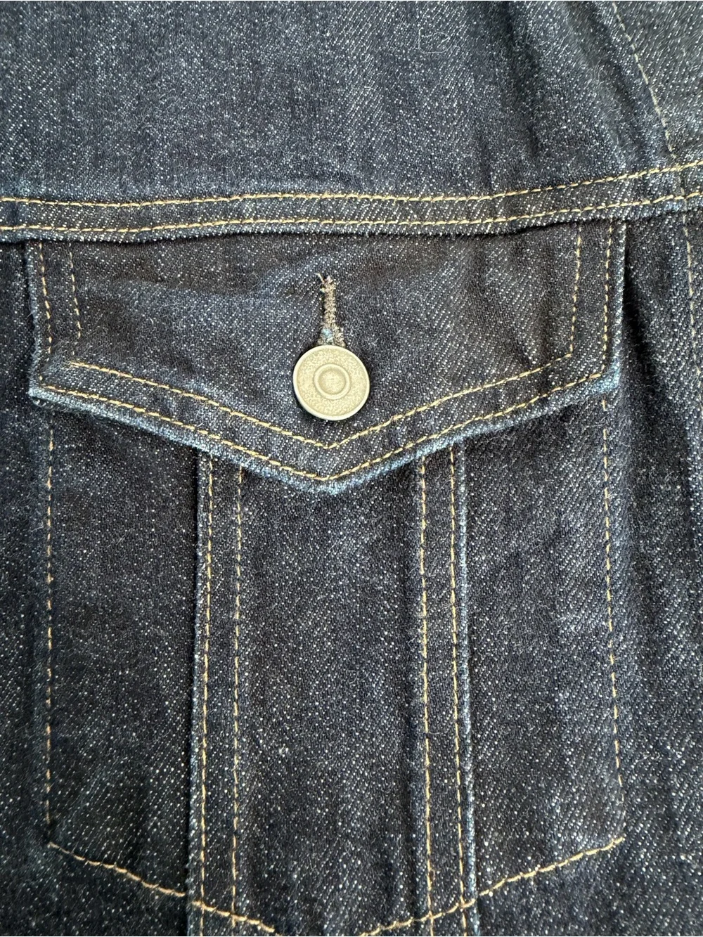 J.Crew Men’s Denim Trucker Jacket M Dark Indigo Rugged Classic Rigid Cotton